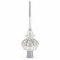 White Jewels on Silver Glass Christmas Tree Topper 11 Inches