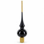 Glossy Black Glass Christmas Tree Topper 11 Inches