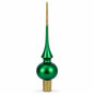Solid Green with Sparkling Top Glass Christmas Tree Topper 11 Inches