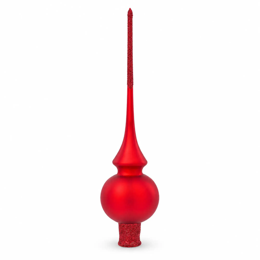 Translucent Red Glass Christmas Tree Topper 11 Inches BestPysanky Default Title Default Title-