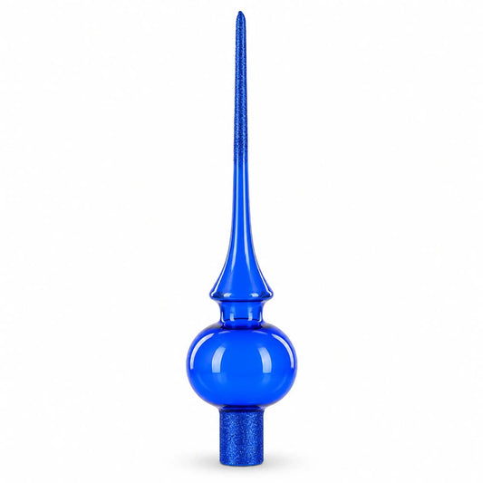 Translucent Blue Glass Christmas Tree Topper 11 Inches BestPysanky Default Title Default Title-