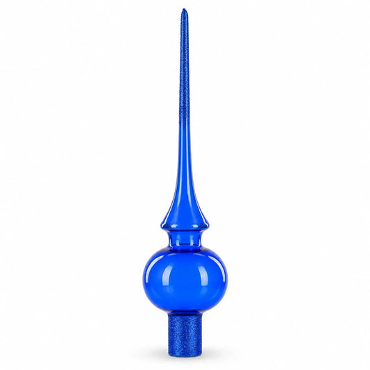 Translucent Blue Glass Christmas Tree Topper 11 Inches BestPysanky Default Title Default Title-