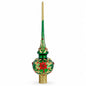 Regal Emerald & Red Glass Christmas Tree Topper 11 Inches