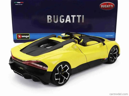 Bburago 2023 Bugatti W16 Mistral Yellow 1:18 Cartsfy Inc.