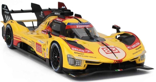 Bburago Ferrari 499P 3.0L Turbo V6 #3 Team Ferrari AF Corse Winner 2024 24hr Le Mans - Yellow 1:18 Cartsfy Inc.