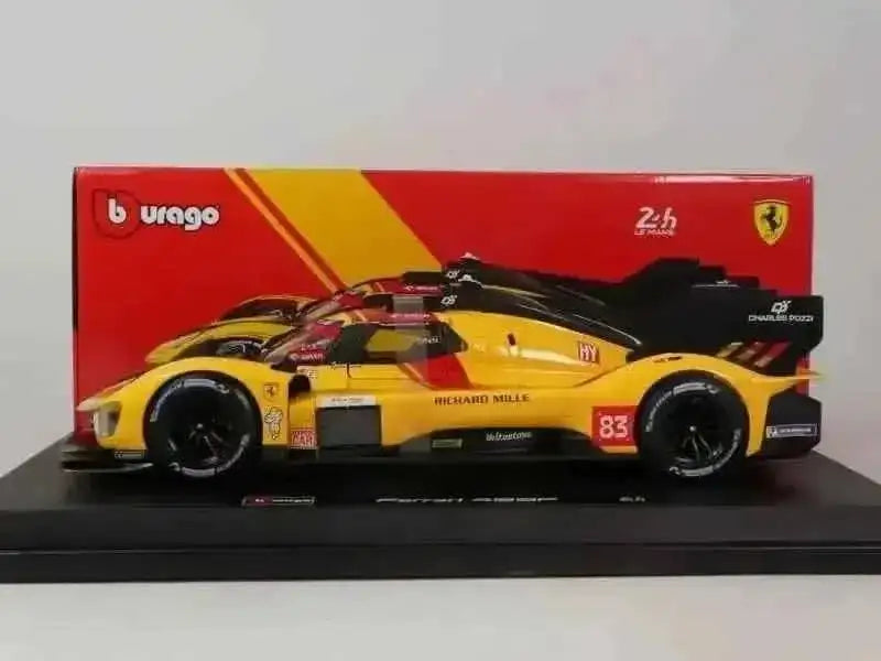 Bburago Ferrari 499P 3.0L Turbo V6 #3 Team Ferrari AF Corse Winner 2025 24hr Le Mans Yellow 1:18 Cartsfy Inc.