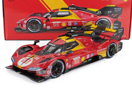 Bburago Ferrari 499P 3.0L Turbo V6 #51 Team Ferrari AF Corse 2024 24hr Le Mans - Red 1:18 Cartsfy Inc.