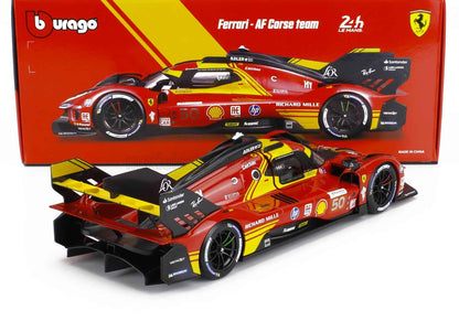 Bburago Ferrari 499P 3.0L Turbo V6 No 50 Team Ferrari AF Corse 2024 24hr Le Mans Winner 1:18 Cartsfy Inc.