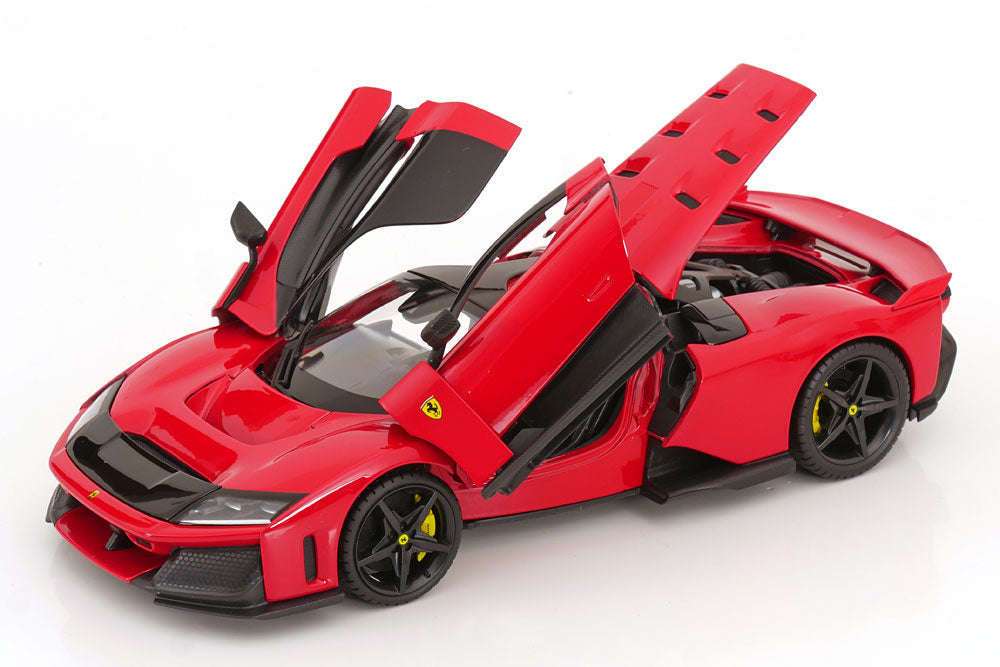 Bburago Race & Play 2024 Ferrari F80 Red (Rossa Corsa) w/ Carbon Wheels 1:18 STM Diecast Default Title Default Title-