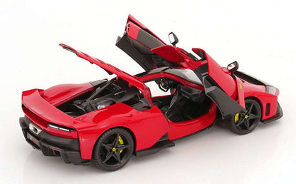Bburago Race & Play 2024 Ferrari F80 Red (Rossa Corsa) w/ Carbon Wheels 1:18 STM Diecast Default Title Default Title-