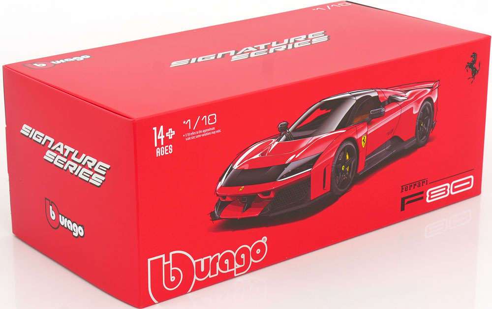 Bburago Signature Series 2024 Ferrari F80 Red (Rosso Corsa) w/ Black Wheels 1:18 STM Diecast Default Title Default Title-