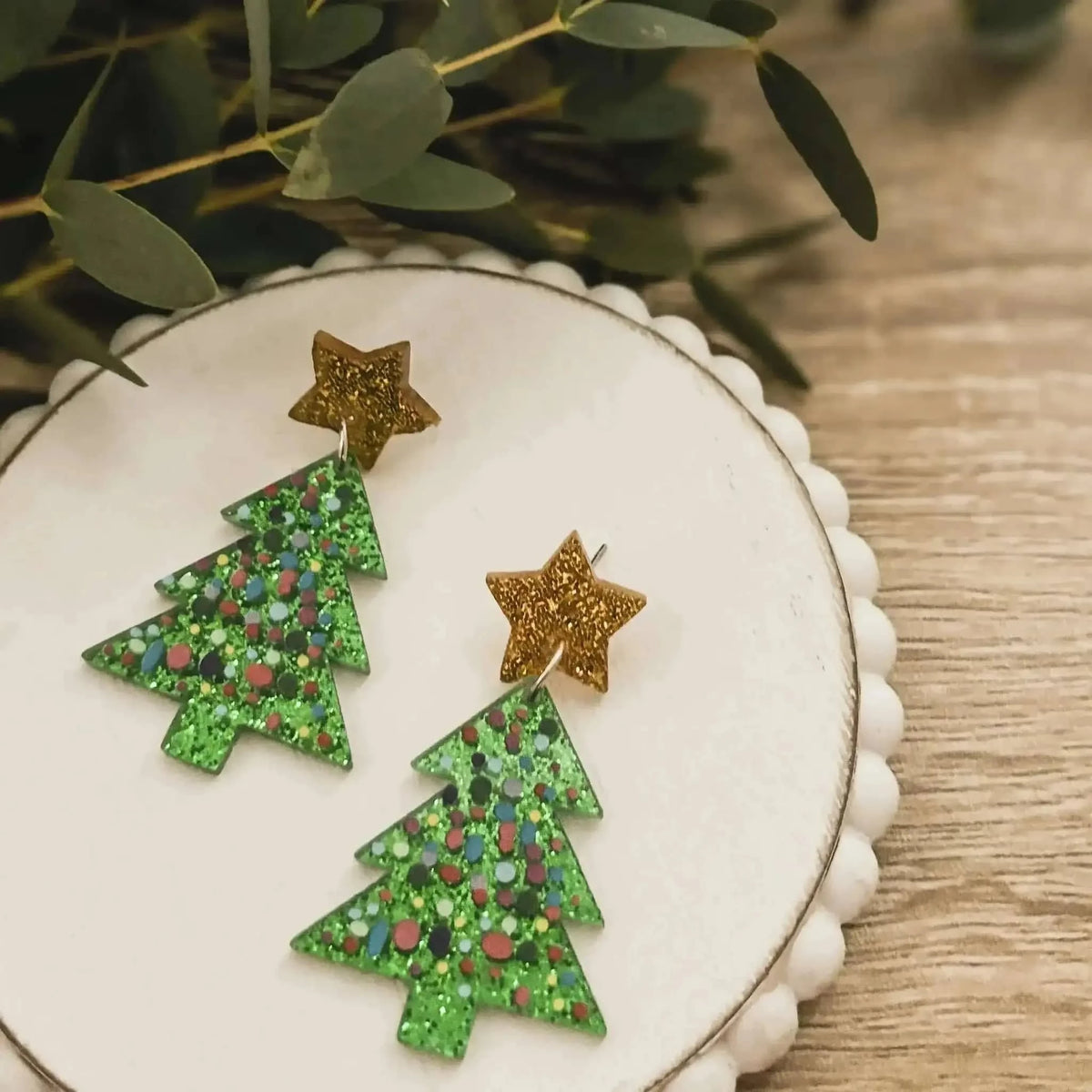 Beautiful Acrylic Christmas Tree Earrings Cartsfy Inc.