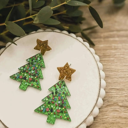 Beautiful Acrylic Christmas Tree Earrings Cartsfy Inc.