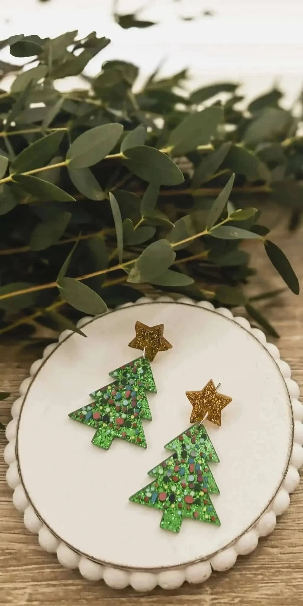 Beautiful Acrylic Christmas Tree Earrings Cartsfy Inc.