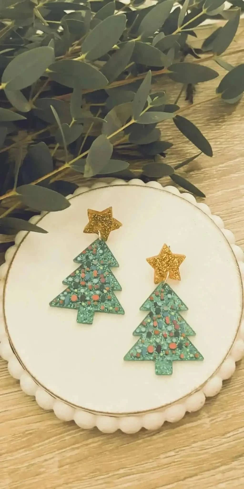 Beautiful Acrylic Christmas Tree Earrings Cartsfy Inc.