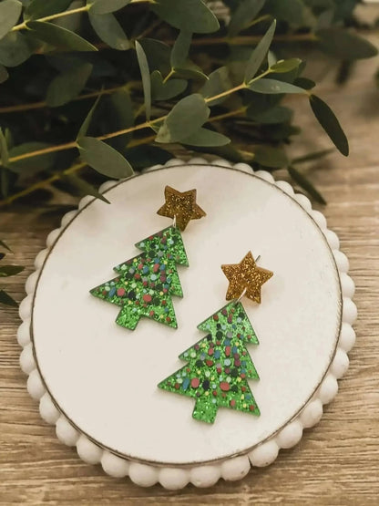 Beautiful Acrylic Christmas Tree Earrings Cartsfy Inc.