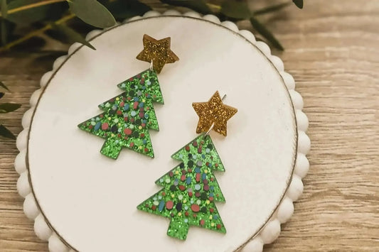 Beautiful Acrylic Christmas Tree Earrings Cartsfy Inc.