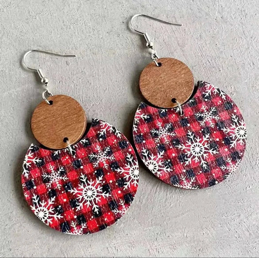 Beautiful Wooden Christmas Snowflake Earrings Rooted Home Goods Default Title Default Title-