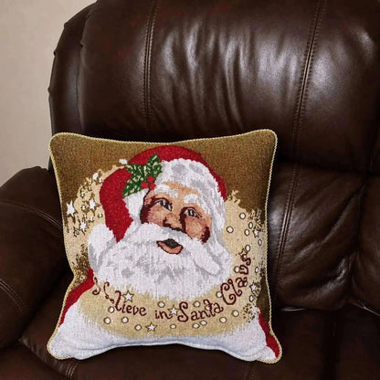 Believe in Santa Christmas Cushion Throw Pillow Covers - Set of 2 Cartsfy Inc.