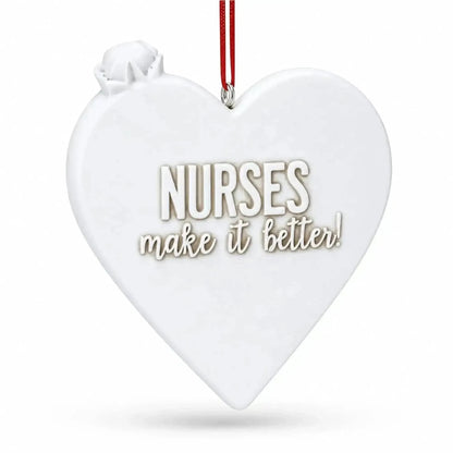 Best Nurse Ever Heart with Medical Tools Resin Christmas Ornament Cartsfy Inc.