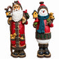 Set of 2 Santa and Snowman Christmas Figurines 18 Inches