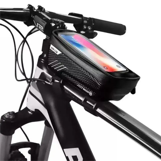 Bicycle Top Tube Frame Bag MTB Waterproof Phone Holder Case DailySale Black Red Black-Red-