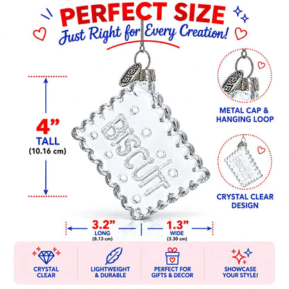 Biscuit Cookie Clear Glass Christmas Ornament Cartsfy Inc.
