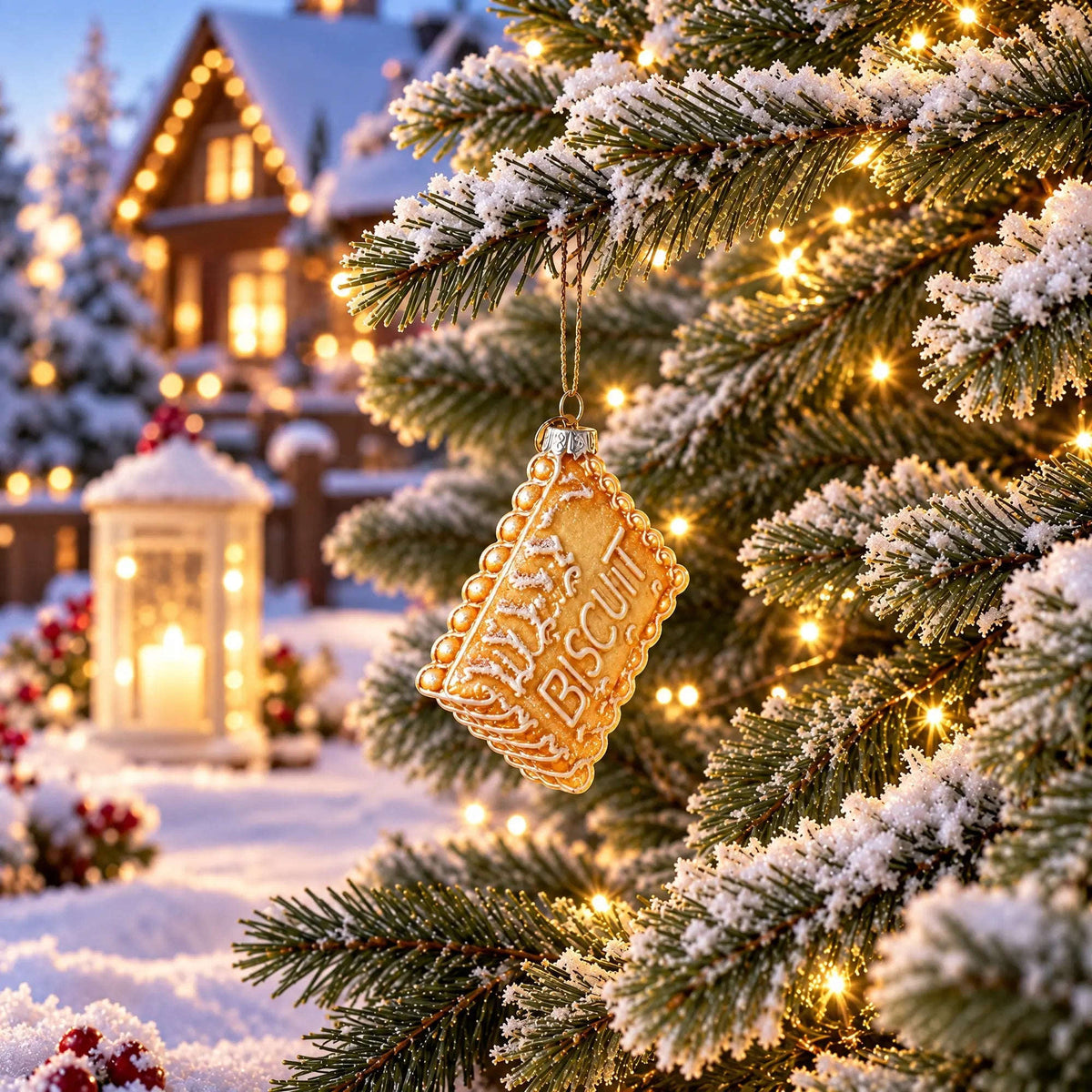 Biscuit Cookie Clear Glass Christmas Ornament Cartsfy Inc.