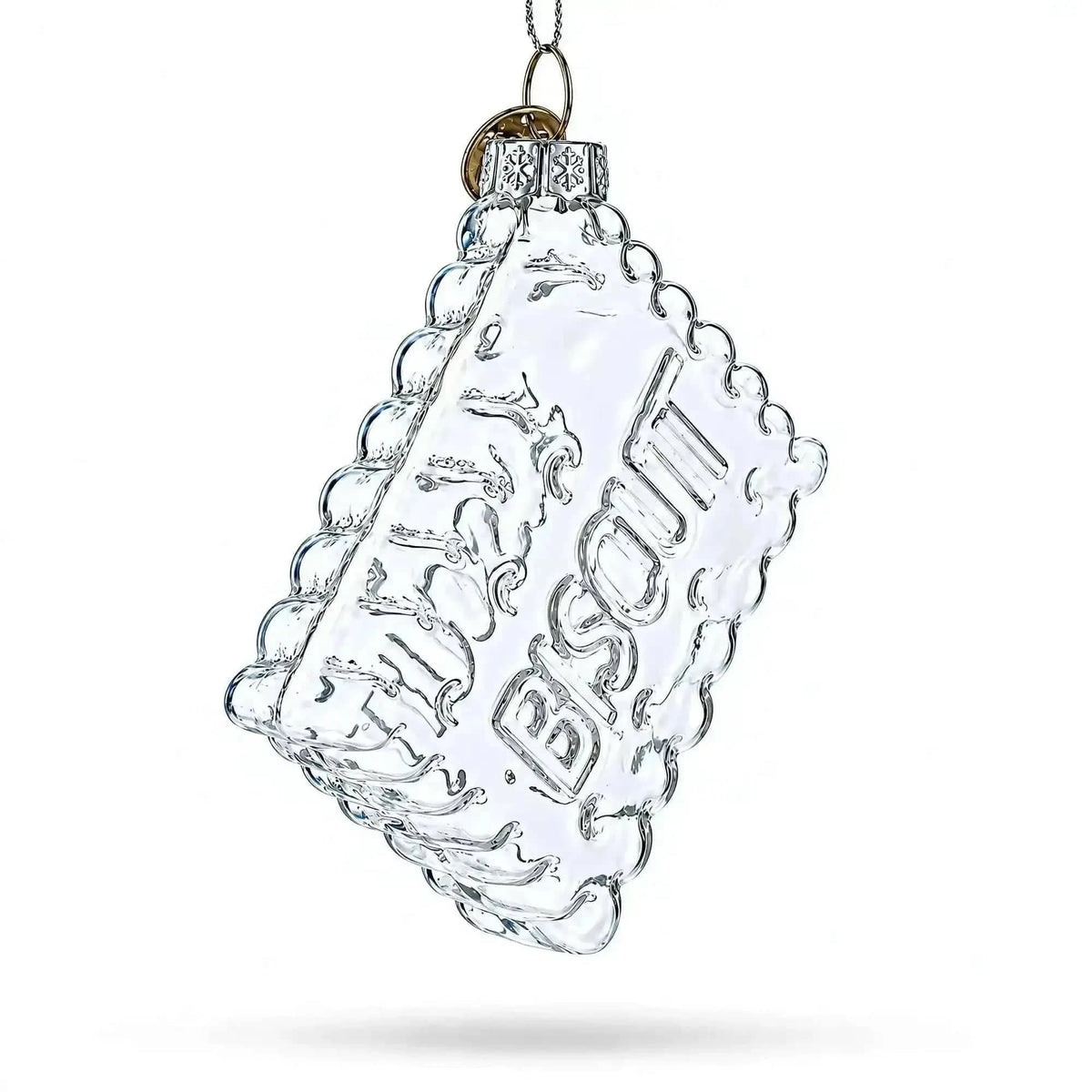 Biscuit Cookie Clear Glass Christmas Ornament Cartsfy Inc.