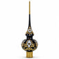 Black and Gold Filigree Design Glass Christmas Tree Topper 11 Inches Cartsfy Inc.