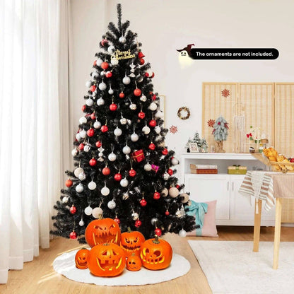 Black Artificial Christmas Halloween Tree with Purple LED Lights Cartsfy Inc.