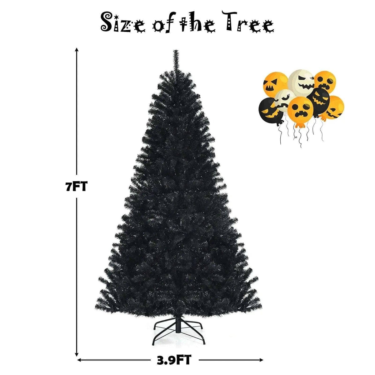 Black Artificial Christmas Halloween Tree with Purple LED Lights Cartsfy Inc.
