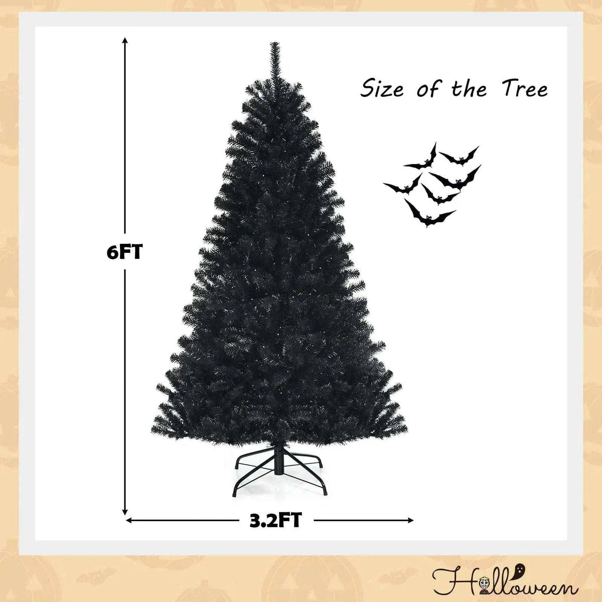 Black Artificial Christmas Halloween Tree with Purple LED Lights Cartsfy Inc.