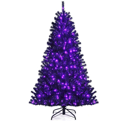 Black Artificial Christmas Halloween Tree with Purple LED Lights Cartsfy Inc.