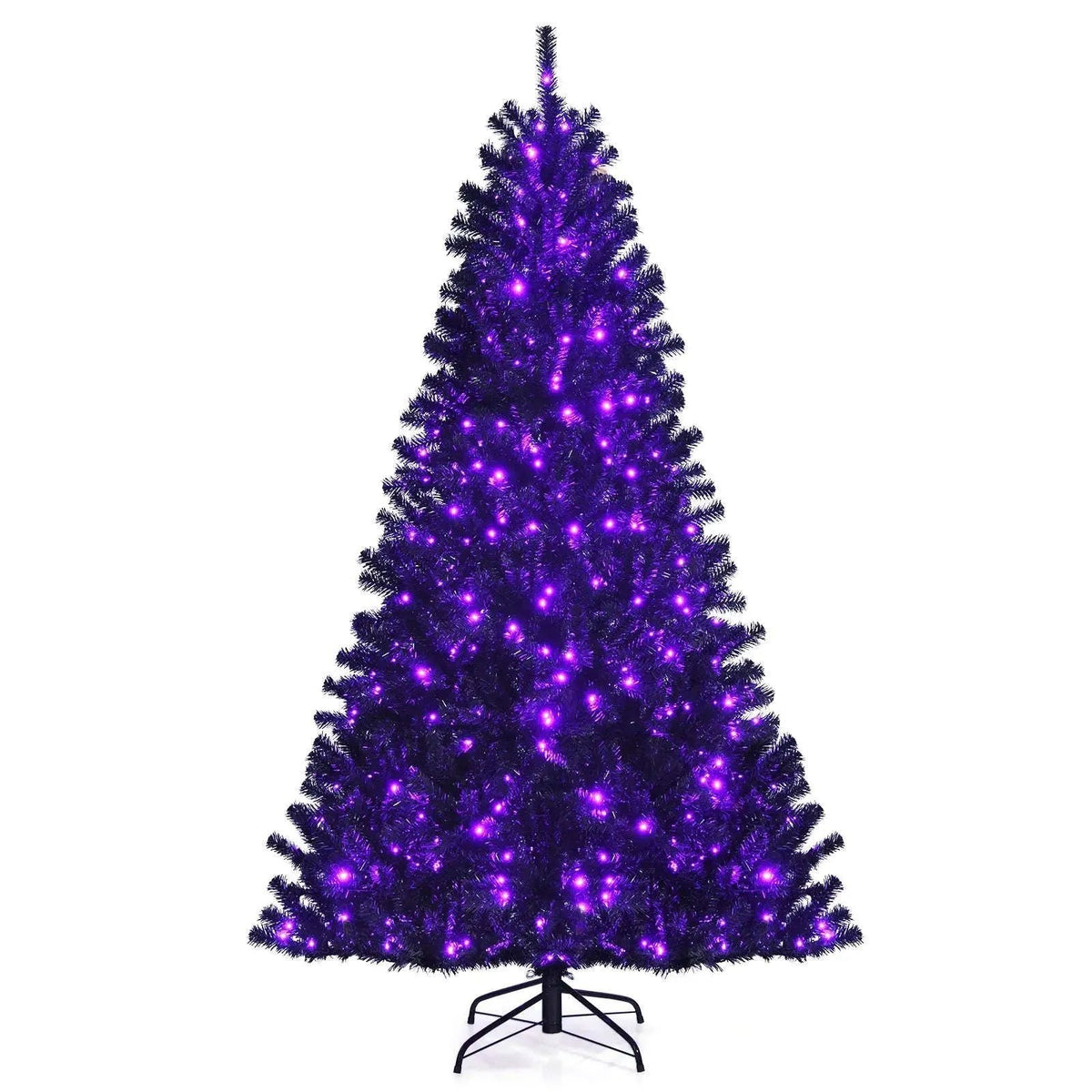 Black Artificial Christmas Halloween Tree with Purple LED Lights Cartsfy Inc.