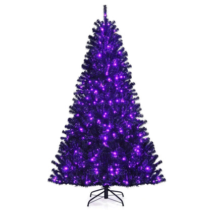 Black Artificial Christmas Halloween Tree with Purple LED Lights Cartsfy Inc.