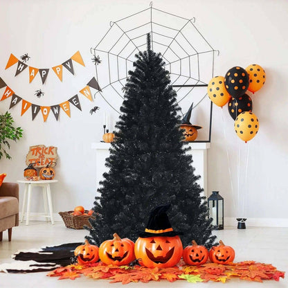 Black Artificial Christmas Halloween Tree with Purple LED Lights Cartsfy Inc.