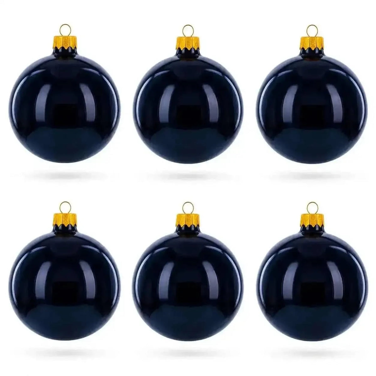 Black Glossy Glass Ball Christmas Ornament 3.25 Inches (036) Cartsfy Inc.