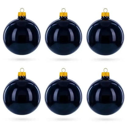 Black Glossy Glass Ball Christmas Ornament 3.25 Inches (036) Cartsfy Inc.