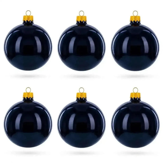 Black Glossy Glass Ball Christmas Ornament 3.25 Inches (036) Cartsfy Inc.