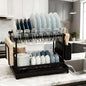 Black Metal Dish Rack – 2-Layer / 3-Layer Cartsfy Inc.