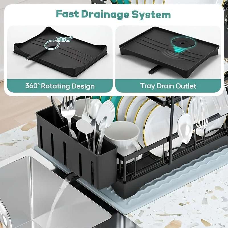 Black Metal Dish Rack – 2-Layer / 3-Layer Cartsfy Inc.