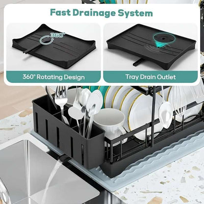 Black Metal Dish Rack – 2-Layer / 3-Layer Cartsfy Inc.