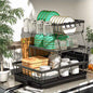 Black Metal Dish Rack – 2-Layer / 3-Layer Cartsfy Inc.