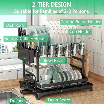Black Metal Dish Rack – 2-Layer / 3-Layer Cartsfy Inc.