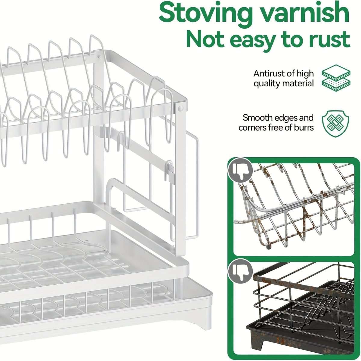 Black Metal Dish Rack – 2-Layer / 3-Layer Cartsfy Inc.