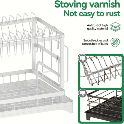 Black Metal Dish Rack – 2-Layer / 3-Layer Cartsfy Inc.