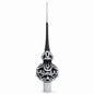 Black & White Scroll Pear Glass Christmas Tree Topper 11 Inches Cartsfy Inc.