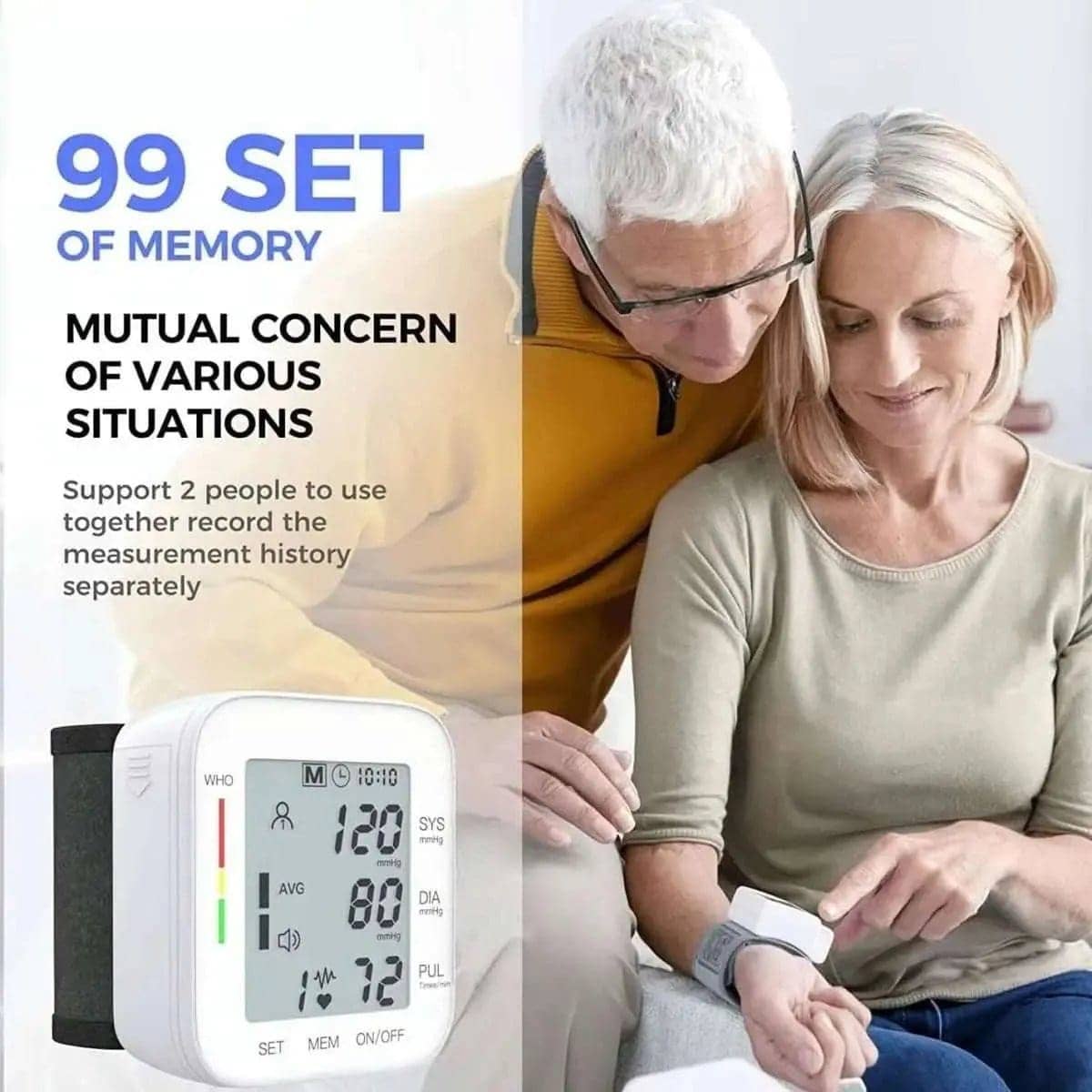 Blood Pressure Monitor Digital Wrist Blood Pressure Machine Automatic Cuff BP Detector DailySale Black / Voice Black / No Voice White / Voice Black / Voice-Black / No Voice-White / Voice-White / No Voice-