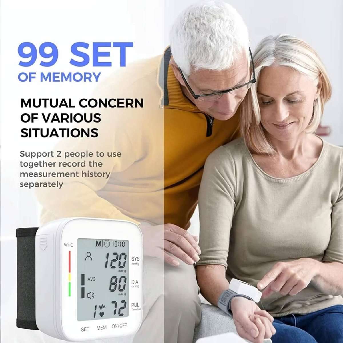 Blood Pressure Monitor Digital Wrist Blood Pressure Machine Automatic Cuff BP Detector Cartsfy Inc.